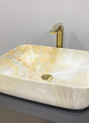 Умывальник (раковина) vbi palermo marble yellow накладной