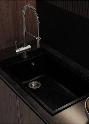 Кухонная мойка lagoon 760 black shine miraggio