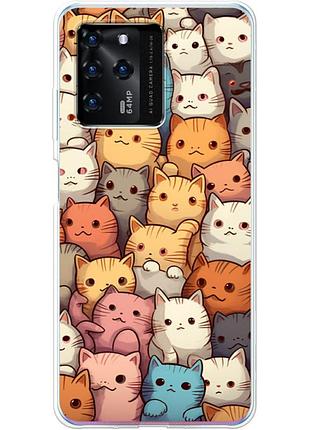 Чохол силіконовий з картинкою на zte blade v30 (котики)