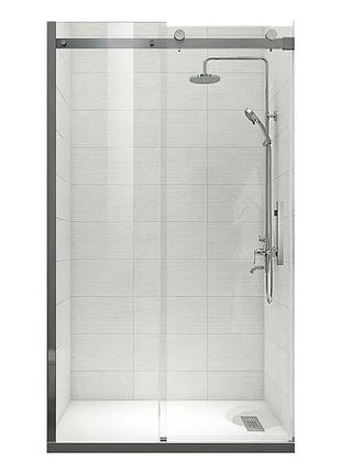 Дверь в нишу koer sr sd01-120x200-tr-07 прозрачное стекло easy clean 8мм, графит (kr5378)