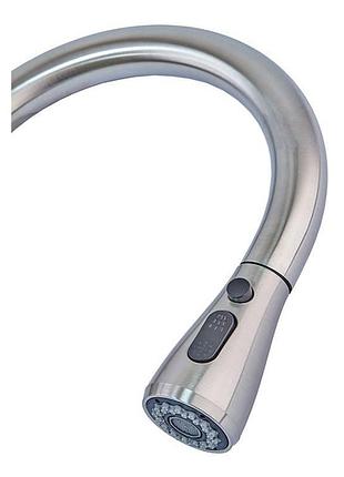 Смеситель для кухни сенсорный с выдвижной лейкой mixxus lux-014 sensor (нерж. сталь) (mi6230)