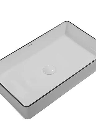 Раковина накладная mixxus premium quadro-0107 edge black 600х340х110mm (mp6521)