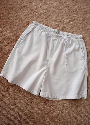 Льняные белые шорты оверсайз marks and spencer