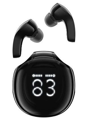 Навушники бездротові acefast t9 crystal (air) color bluetooth 5.3 earbuds 480 mah obsidian black