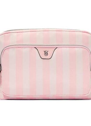 Женская косметичка travel makeup pouch heritage stripe victoria ́s secret.