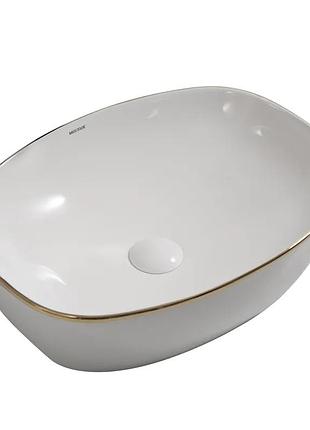 Раковина накладная mixxus premium diverse-0109 edge gold 500х380х140mm (mp6548)