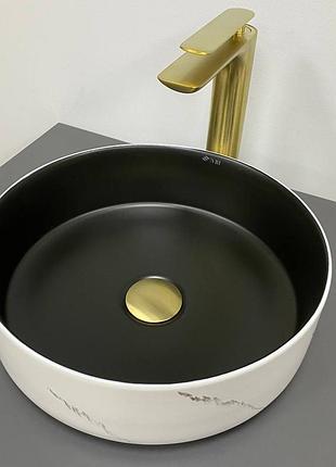 Умывальник (раковина) vbi prato white black marble matt накладной