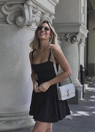 Чорна корсетна сукня zara, котон 100%, s