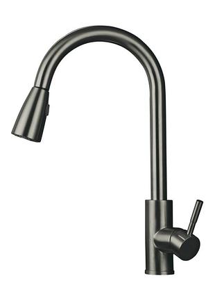 Смеситель для кухни mixxus sus-014-b graphite с выдвижной лейкой из нерж.стали (mi6564)