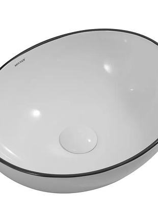 Раковина накладная mixxus premium ellipse-0108 edge black 400х330х145mm (mp6527)