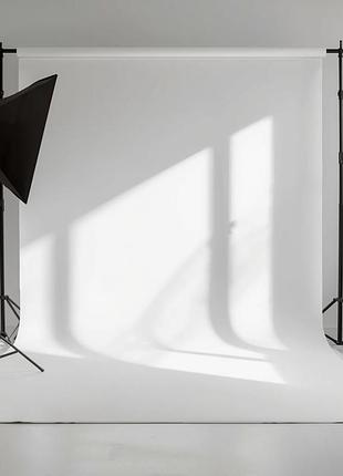 Білий вініловий фотофон 200×500 см, матовий студійний фон для фотозйомки, вініл 2×5 м