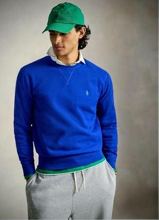 Свитшот,свитер цвета электрик, polo синего цвета. ralph lauren