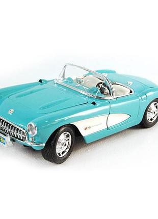 Автомодель maisto 1957 chevrolet corvette 1:24 блакитний (31275 lt. blue)