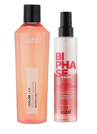 Набор для сохранения цвета subtil бифаз color 200 мл и шампунь brillance couleur 300 мл