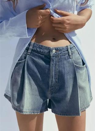 Жіночі джинсові шорти-спідниця zara розмір 38 м