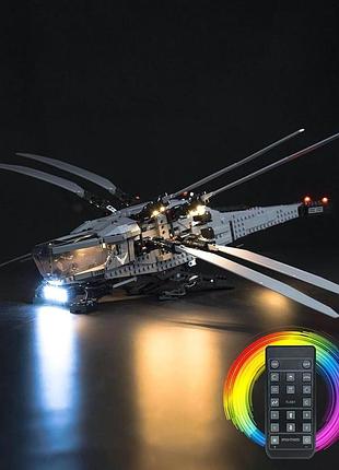 Комплект led підсвітки brickbling p61602 з пультом ду для lego icons дюна: королівський орнітоптер атрейдесів 10327