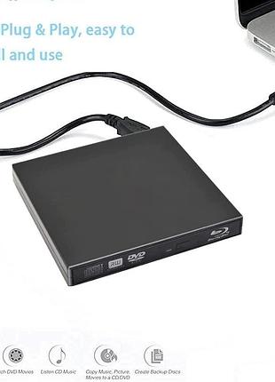 Зовнішній оптичний привід blu-ray / dvd-rw / cd-rw з usb-хабом та картрідером (multi-function external optical drive bt668 type-c