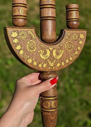 Свечанка деревянная, ручная роспись