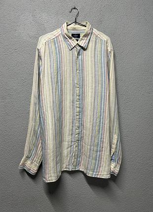 Сорочка лляна hackett london xxxl 3xl чоловіча