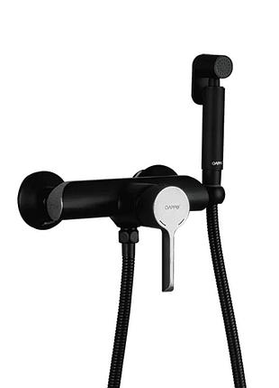 Смеситель с гигиенической лейкой gappo g2003-6, черный/хром