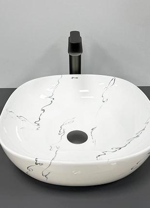 Умывальник (раковина) vbi bergamo s marmo glossy накладной