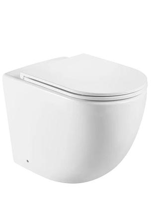 Унітаз підлоговий безбачковий mixxus premium ellipse-0701-t1 570х365х410mm, система змиву tornado 1.0