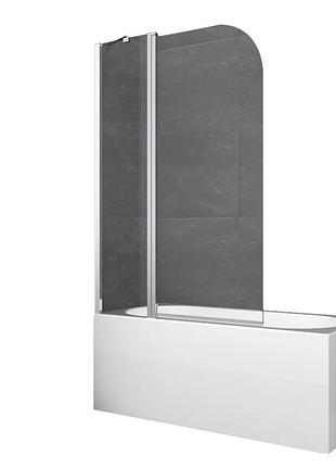 Шторки стеклянные на ванну koer sr bs03-95x140-tr-01 прозрачное стекло 6мм, хром (kr5402)