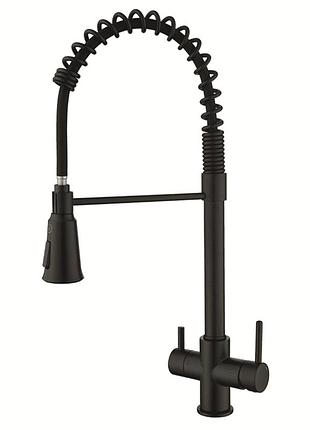 Смеситель для кухни koer kb-72025-05 с выходом для питьевой воды (излив – пружина) (kr5015)