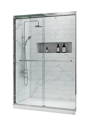 Дверь в нишу koer sr sd03-140x200-tr-01 прозрачное стекло easy clean 8мм, хром (kr5385)