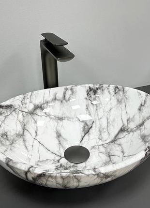 Умывальник (раковина) vbi parma statuario grey veins glossy накладной