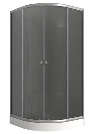 Душевая кабина с низким поддоном mixxus plain sct02-90x90x195-gr satin серое тонированное стекло 4м