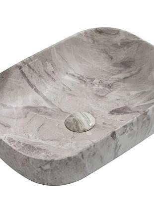 Раковина накладная mixxus premium diverse-0113 marble 455х325х135mm (mp6544)