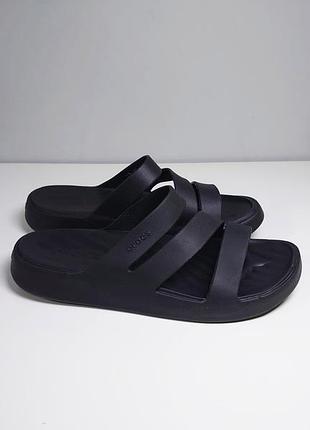 Шлепанцы, босоножки crocs getaway strappy women's black w9 38 р. оригинал