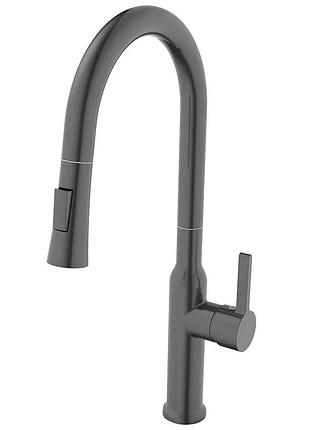 Смеситель для кухни с выдвижным изливом mixxus premium pull 014 graphite (mi6959)
