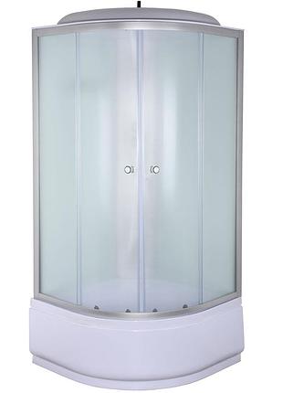 Душовий бокс без гідромасажу mixxus strong sb01-90x90x215-fb satin з високим піддоном