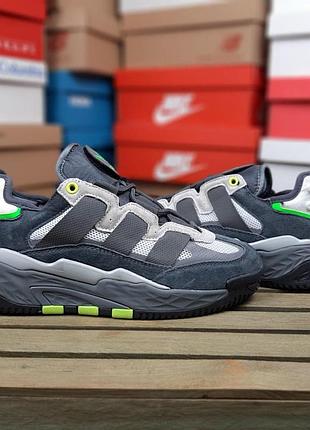 Adidas niteball - женские кроссовки серые с салатовым (41 / 26 см) 39