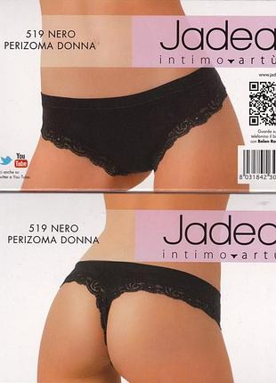 Жіночі труси-стринги модал/бавовна з мереживом jadea 519 чорний, m