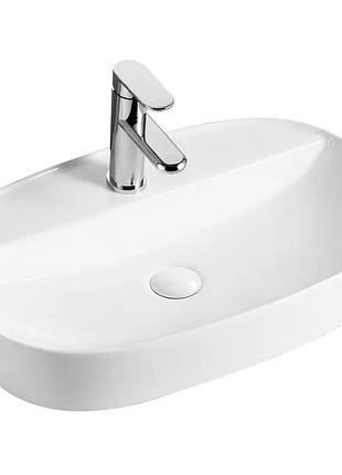 Раковина накладная mixxus premium ellipse-0204 600х380х115mm с отверстием под смеситель (mp6679)