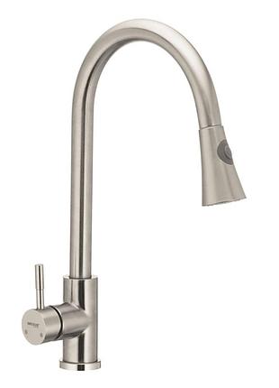 Кухонный смеситель с выдвижной лейкой mixxus sus 014-b (ss0023)