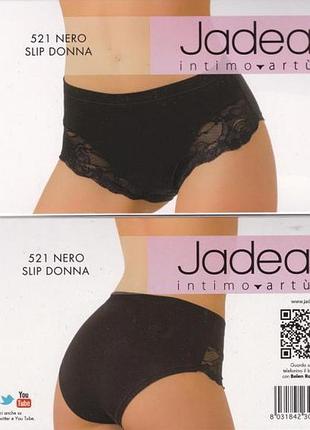 Женские трусы слипы модал / хлопок с кружевом jadea 521 черный, l