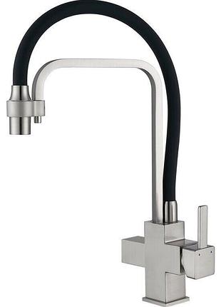 Кухонний змішувач fabiano fkm 31.11 inox black 02 8231.403.0855