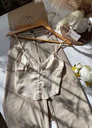 Сатиновый атласный топ zara