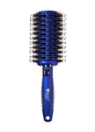 Расческа-брашинг продувной salon professional с щетиной, цвет: синий, арт.b9575g