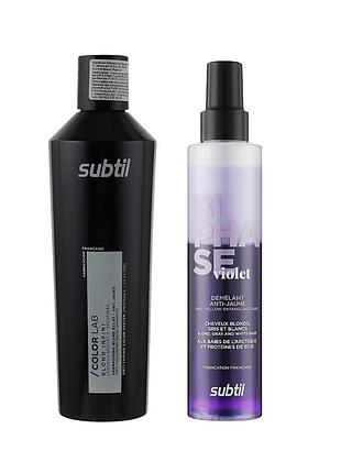 Набор для нейтрализации желтизны subtil бифаз violet 200 мл и шампунь blond eclat anti jaune 300 мл
