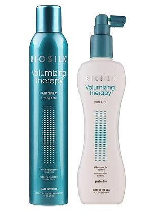 Набор для объема волос biosilk volumizing therapy спрей для корней 207 мл + лак 296 мл