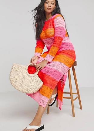🥰 вʼязана пляжна довга сукня simply be 20/22 батал