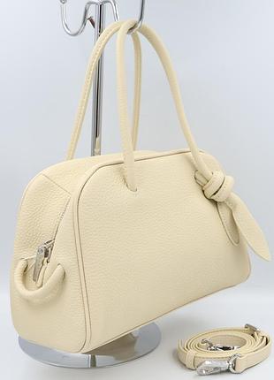 Сумка жіноча шкіряна polina &amp; eiterou m1166 milk white