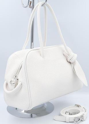 Сумка женская кожаная polina & eiterou m1166 white