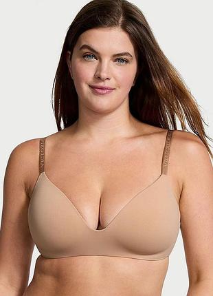 Бежевий бюстгальтер the t-shirt wireless lightly lined bra victoria's secret без кісточок оригінал