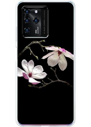 Чехол силиконовый с картинкой на zte blade v30 (цветок, монголия)